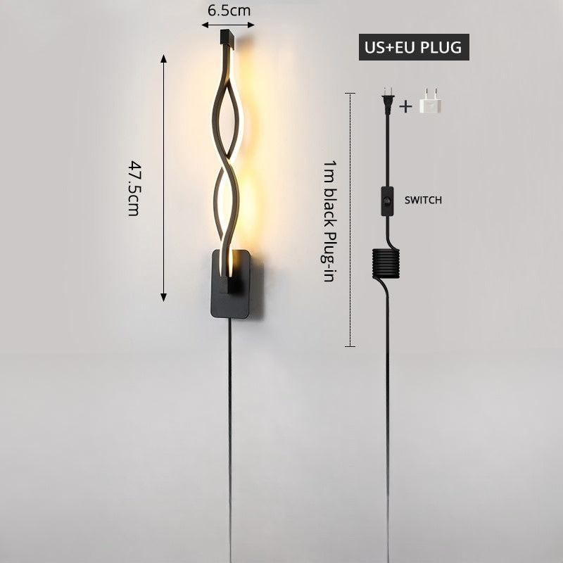 LED Indoor Wall Lamp Aisle Lighting Decoration | Modern Minimalist Design | AC90V-260V | Black/White | Living Room, Bedroom, Bedside Luster